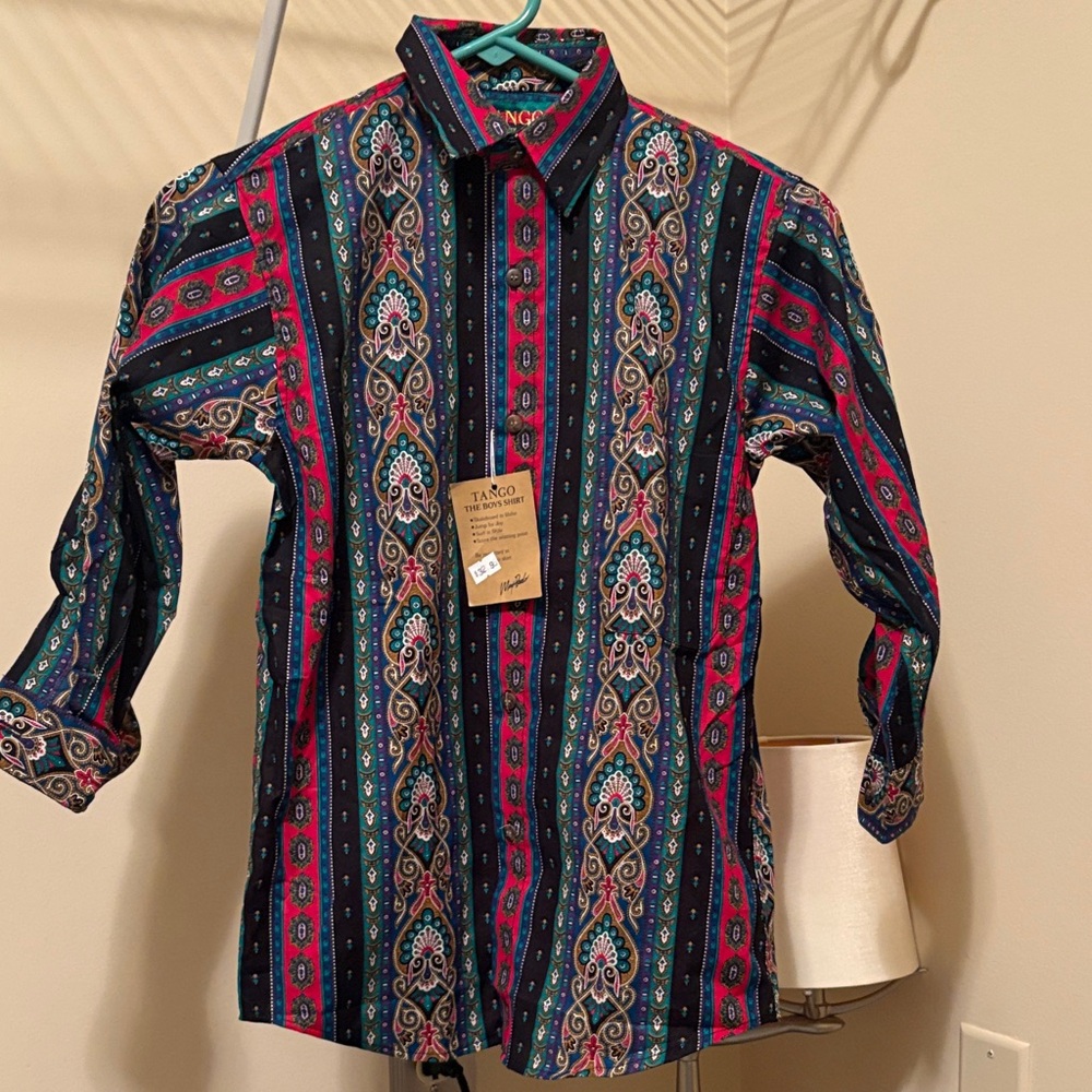 Tango by max raab boy’s Colorful Patterned Button Down Shirt